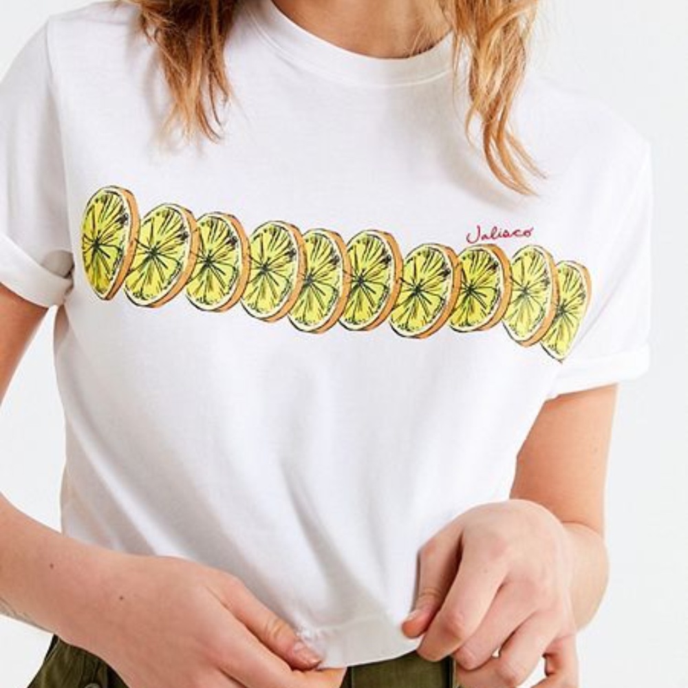 Urban Outfitters Cropped Lemon Slice Tee